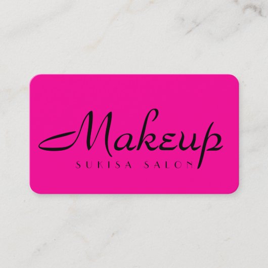 Makeup Artist Hot Pink Business Cards Visitenkarte (Vorderseite)
