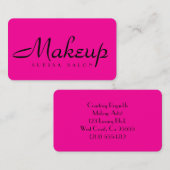 Makeup Artist Hot Pink Business Cards Visitenkarte (Vorne/Hinten)