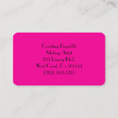Makeup Artist Hot Pink Business Cards Visitenkarte (Rückseite)