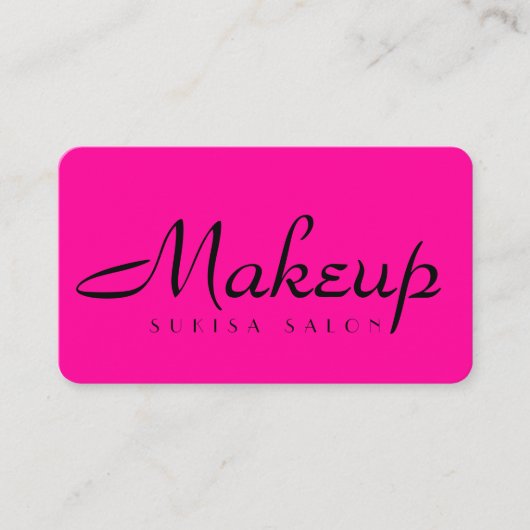 Makeup Artist Hot Pink Business Cards Visitenkarte (Vorderseite)