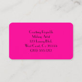 Makeup Artist Hot Pink Business Cards Visitenkarte (Rückseite)