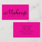 Makeup Artist Hot Pink Business Cards Visitenkarte (Vorne/Hinten)