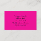 Makeup Artist Hot Pink Business Cards Visitenkarte (Rückseite)