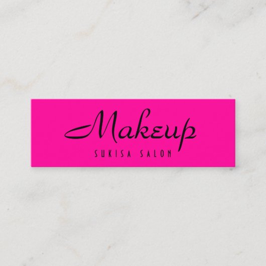 Makeup Artist Hot Pink Skinny Business Cards Mini Visitenkarte (Vorderseite)