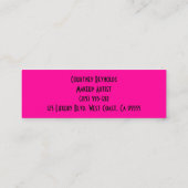 Makeup Artist Hot Pink Skinny Business Cards Mini Visitenkarte (Rückseite)