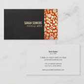 Makeup Artist Imitate Gold Leaf Linen Look Orange Visitenkarte (Vorne/Hinten)