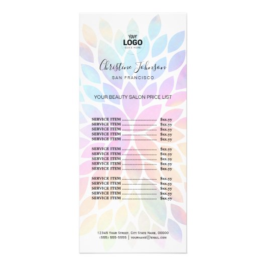 Makeup artist Imitats holografische Dahlia Werbekarte (Vorne)