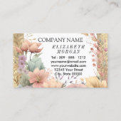 Makeup Artist in Floral und Gold Glitzer Visitenkarte (Rückseite)