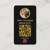 Makeup Artist Influencer Foto Social Media QRCode Visitenkarte (Vorderseite)