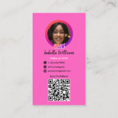 Makeup Artist Instagram POST Pink QR Code Visitenkarte (Rückseite)