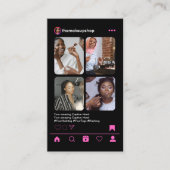 Makeup Artist Instagram POST Pink QR Code Visitenkarte (Vorderseite)