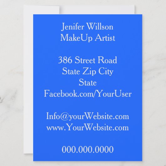 Makeup Artist Invitation Einladung (Rückseite)