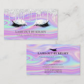 Makeup Artist Iridescent Lash Silver Glitzer Tropf Visitenkarte (Vorne/Hinten)