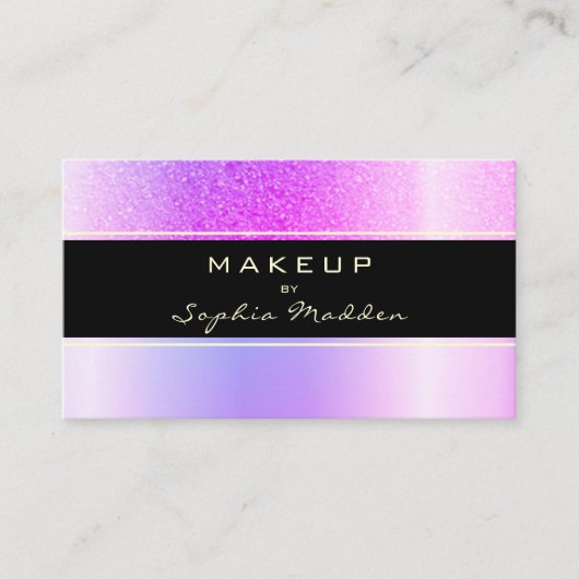 Makeup Artist Iridescent Ombre Trendy Glitzer Visitenkarte (Vorderseite)