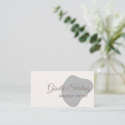Makeup Artist Iridescent Pearl Opal Abstrakt Visitenkarte (Stehend Vorderseite)