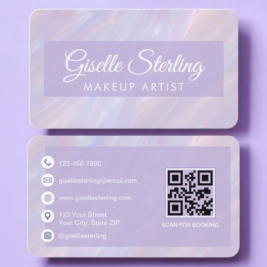 Makeup Artist Iridescent QR Code Professional Visitenkarte