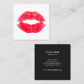 Makeup Artist Kiss Kissing Lips Quadratische Visitenkarte (Vorne/Hinten)
