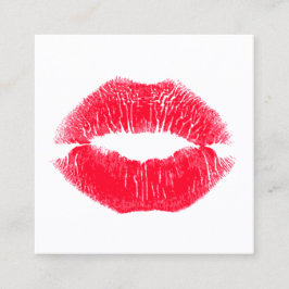 Makeup Artist Kiss Kissing Lips Quadratische Visitenkarte