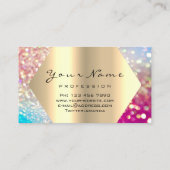 Makeup Artist Kiss LIPS Pink Glam Holograph Visitenkarte (Rückseite)