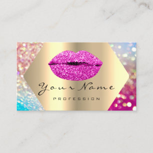 Makeup Artist Kiss LIPS Pink LUX Holographic Visitenkarte