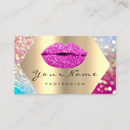 Makeup Artist Kiss LIPS Pink LUX Holographic Visitenkarte