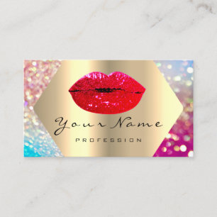 Makeup Artist Kiss LIPS red LUX Holographic Visitenkarte