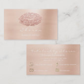Makeup Artist Kiss Lips Rose Gold Glitzer Rosa Visitenkarte (Vorne/Hinten)