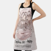 Makeup Artist Kiss Lips Tropfen Rose 3DEffect Gray Schürze (InSitu)