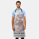 Makeup Artist Kiss Lips Tropfen Rose 3DEffect Gray Schürze (Getragen)