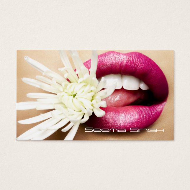 Makeup Artist Kosmetik Lippen weiße Blume (Vorderseite)