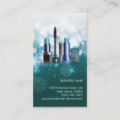 Makeup Artist Kosmetikum - Aquamarin türkisfarbene Visitenkarte (Rückseite)