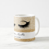 Makeup artist lasche extension eyes gold Glitzer Kaffeetasse (VorderseiteRechts)