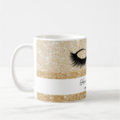 Makeup artist lasche extension eyes gold Glitzer Kaffeetasse (Links)