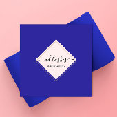Makeup Artist Lash Beauty Studio Pink Blue Quadratische Visitenkarte