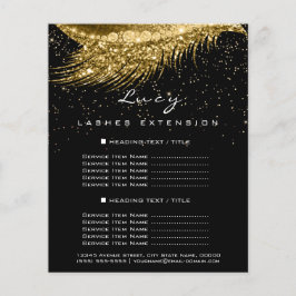 Makeup Artist Lash Black 2 Seiten Preisliste Gold