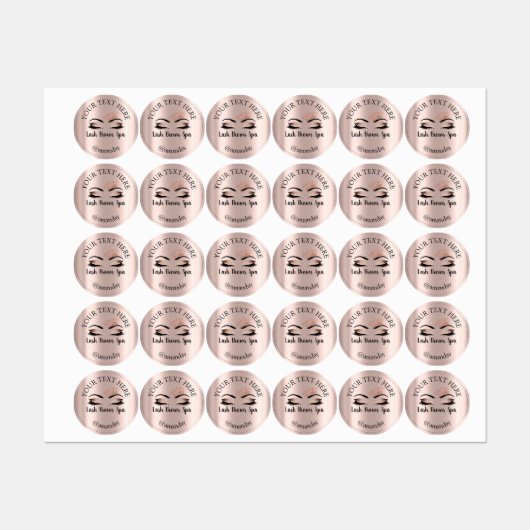 Makeup Artist Lash Brows Princess Eyes Etiketten (Blatt)