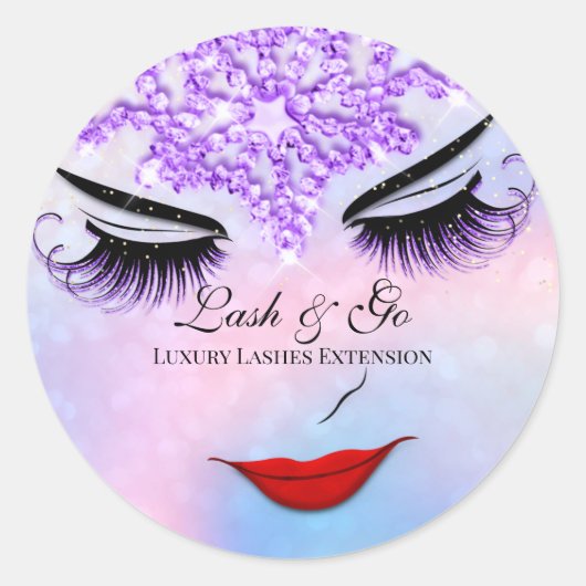 Makeup Artist Lash Extension Beauty Shop Diamond Runder Aufkleber (Vorderseite)
