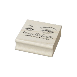 Makeup Artist Lash Extension braun Schwarz-Weiß Gummistempel
