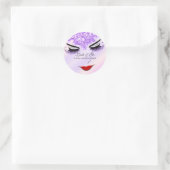 Makeup Artist Lash Extension Diamond Lila Runder Aufkleber (Tasche)