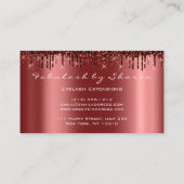 Makeup Artist Lash Extension Glitzer Tropfen Confe Visitenkarte (Rückseite)