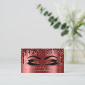 Makeup Artist Lash Extension Glitzer Tropfen Confe Visitenkarte (Stehend Vorderseite)
