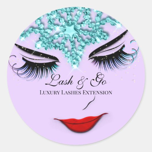 Makeup Artist Lash Extension Lip Princess Lavender Runder Aufkleber (Vorderseite)