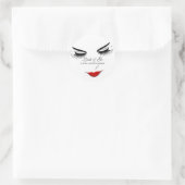 Makeup Artist Lash Extension Lippen Schwarz-weiß Runder Aufkleber (Tasche)