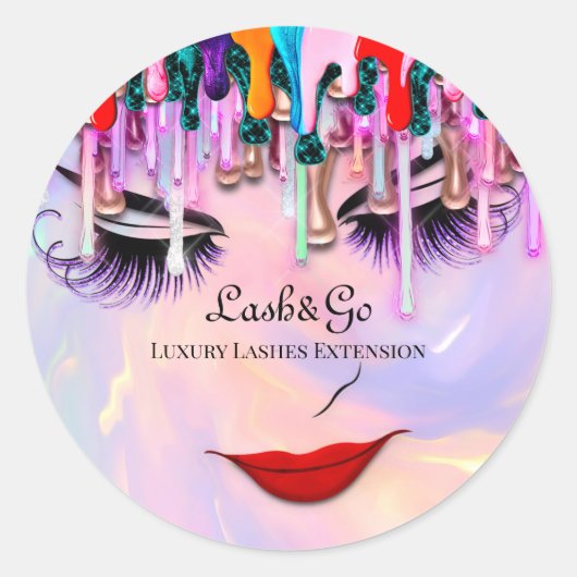 Makeup Artist Lash Extension Tropfens Princess Runder Aufkleber (Vorderseite)