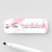 Makeup Artist Lash Extensions Lashes Pink Namensschild (Beispiel)