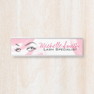 Makeup Artist Lash Extensions Lashes Pink Türschild