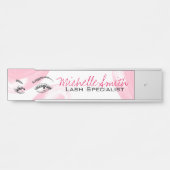 Makeup Artist Lash Extensions Lashes Pink Türschild (Vorderseite )