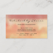 Makeup Artist Lash Eye Glitzer Tropfen Coral Metal Visitenkarte (Rückseite)