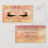 Makeup Artist Lash Eye Glitzer Tropfen Coral Metal Visitenkarte (Vorne/Hinten)