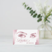 Makeup artist Lash Eyebrow Lashes Rose Gold Visitenkarte (Stehend Vorderseite)